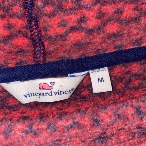 Vineyard Vines Hi Neck Sweater Fleece Womens Medium Blue Red Fair Isle Pullover - Picture 3 of 12